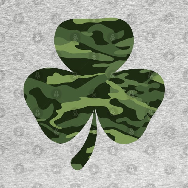 Clover Leaf with green camouflage pattern. by CraftCloud
